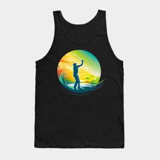 Golf enthusiast, Fore golf, no golf no life,golfing evolution, golf activity golf player, funny golf lover swing Tank Top